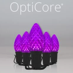C7 Purple OptiCore Commercial LED Halloween String Lights