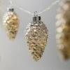 Battery Operated LED Iridescent Pinecone String Lights, 10 Warm White Lights -Xmas Lights Store 01 LED battery operated glass pinecone lights 7477
