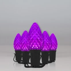 C7 Purple OptiCore Commercial LED Halloween String Lights 17 C7 Purple OptiCore Commercial LED Halloween String Lights -Xmas Lights Store 02 C7 OptiCore LED Bulbs Halloween Light Set Purple