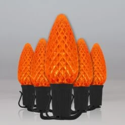 C9 Amber OptiCore Commercial LED Halloween String Lights -Xmas Lights Store 02 C9 OptiCore LED Bulbs Halloween Light Set Orange