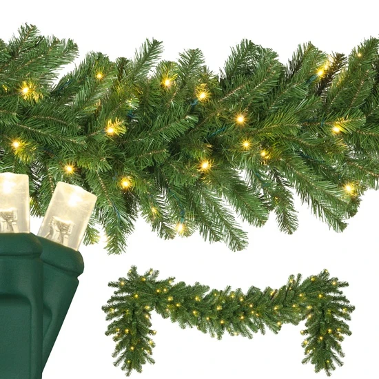 Olympia Pine Prelit Commercial LED Christmas Garland, Warm White Lights 3 Olympia Pine Prelit Commercial LED Christmas Garland, Warm White Lights