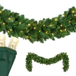 Oregon Fir Prelit Commercial LED Christmas Garland, Warm White Lights