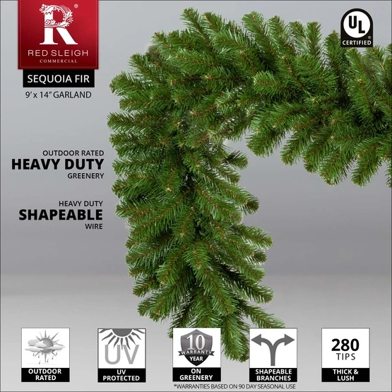 Sequoia Fir Commercial Unlit Christmas Garland 4 Sequoia Fir Commercial Unlit Christmas Garland - Image 2