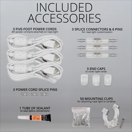 150' Red LED Rope Light, 2 Wire 1/2", 120 Volt 7 150' Red LED Rope Light, 2 Wire 1/2", 120 Volt - Image 5