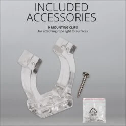 18' Cool White LED Rope Light, 2 Wire 1/2", 120 Volt 13 18' Cool White LED Rope Light, 2 Wire 1/2", 120 Volt -Xmas Lights Store 18ft Rope Light Kit Accessories 1