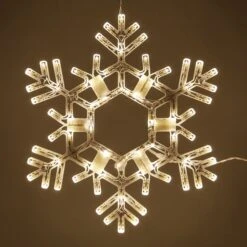 LED Folding Snowflake, Warm White Lights 20 In, 70 Lights