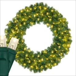 Olympia Pine Prelit Commercial LED Holiday Christmas Wreath, Warm White Lights