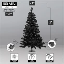 3' Walkway Pre-Lit Winchester Fir Tree, 100 Clear Lamps 18 3' Walkway Pre-Lit Winchester Fir Tree, 100 Clear Lamps -Xmas Lights Store 3ft Incan Walkway Tree Infographic