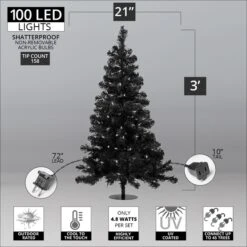 3' Walkway Pre-Lit Winchester Fir Tree, 100 Multicolored LED Lamps 18 3' Walkway Pre-Lit Winchester Fir Tree, 100 Multicolored LED Lamps -Xmas Lights Store 3ft LED Multi Walkway Tree Infographic