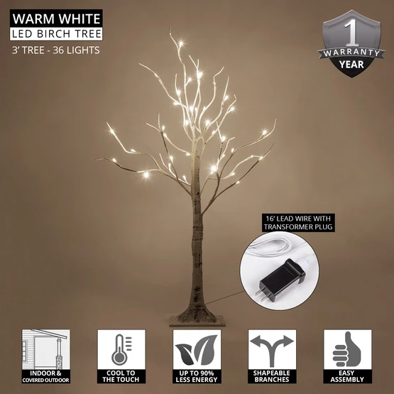Warm White LED Birch Tree 4 Warm White LED Birch Tree - Image 2