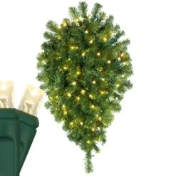 Olympia Pine Prelit Commercial LED Teardrop Christmas Greenery, Warm White Lights