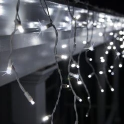 5mm Cool White Twinkle LED Icicle Lights 7 Ft. Lighted Length, 70 Lights