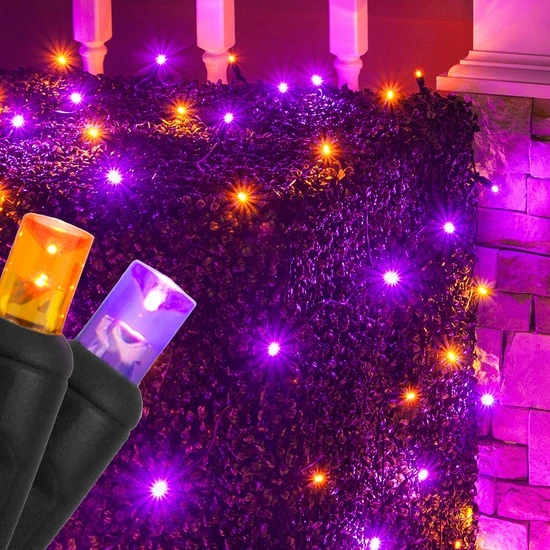 Purple, Orange 5mm LED Halloween Net Lights, Black Wire 100 Lights, 4' X 6' Net 3 Purple, Orange 5mm LED Halloween Net Lights, Black Wire 100 Lights, 4' X 6' Net