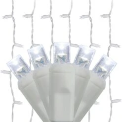 Cool White LED Curtain Lights 5.5 Ft. Lighted Length, 150 Lights