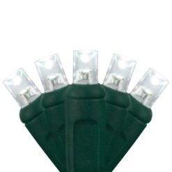 5mm Cool White LED Christmas Lights 70 Lights, 24 Feet