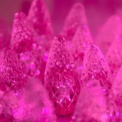 C6 Pink LED String Lights 70 Lights, 24 Feet 12 C6 Pink LED String Lights 70 Lights, 24 Feet -Xmas Lights Store C6 Pink LED Christmas Spirit Lights 9495
