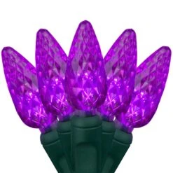 C6 Purple LED String Lights 70 Lights, 24 Feet
