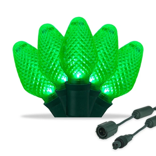 Commercial C7 Green LED Christmas Lights 25 Lights, 25 Feet 3 Commercial C7 Green LED Christmas Lights 25 Lights, 25 Feet