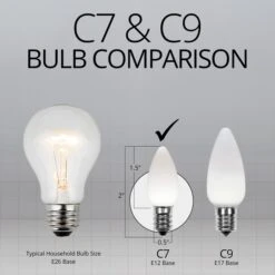 C7 Cool White Smooth OptiCore LED Christmas Light Bulbs LED Bulbs -Xmas Lights Store C7 Cool White Smooth Comparison