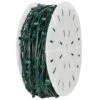 1000' C7 Commercial Light Spool, SPT1 Green Wire, 12" Spacing -Xmas Lights Store C7 E12 Candelabra Green Wire Light Spool SPT2 1622 0714