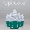 C7 Cool White OptiCore Commercial LED Christmas String Lights -Xmas Lights Store C7 Faceted OptiCore LED Christmas Light Set Cool White Green Wire Product
