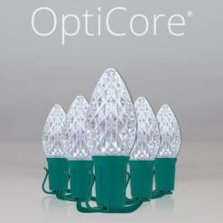 C7 Cool White OptiCore Commercial LED Christmas String Lights