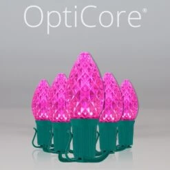 C7 Pink OptiCore Commercial LED Christmas String Lights
