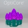 C7 Purple OptiCore Commercial LED Halloween String Lights Christmas String Lights 1 C7 Purple OptiCore Commercial LED Halloween String Lights Christmas String Lights -Xmas Lights Store C7 Faceted OptiCore LED Christmas Light Set Purple Green Wire Product