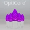 C7 Purple OptiCore Commercial LED Christmas String Lights -Xmas Lights Store C7 Faceted OptiCore LED Christmas Light Set Purple White Wire Product