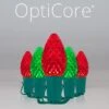 C7 Green / Red OptiCore Commercial LED Christmas String Lights 1 C7 Green / Red OptiCore Commercial LED Christmas String Lights -Xmas Lights Store C7 Faceted OptiCore LED Christmas Light Set Red Green Green Wire Product