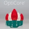 C7 Red / Warm White OptiCore Commercial LED -Xmas Lights Store C7 Faceted OptiCore LED Christmas Light Set Red Warm White Green Wire Product