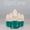 C7 Warm White OptiCore Commercial LED Christmas String Lights -Xmas Lights Store C7 Faceted OptiCore LED Christmas Light Set Warm White Green Wire Product