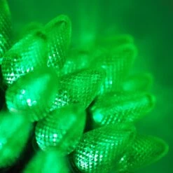 Commercial C7 Green LED Christmas Lights 25 Lights, 13 Feet -Xmas Lights Store C7 Green LED Christmas Spirit Lights 4267