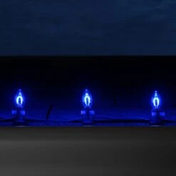 C7 Blue FlexFilament Commercial LED Shatterproof Vintage Christmas String Lights -Xmas Lights Store C7 Kit Blue FlexFilament LED Bulbs Roofline