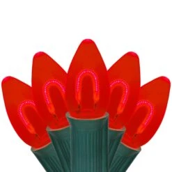 C7 Red FlexFilament Commercial LED Shatterproof Vintage Christmas String Lights