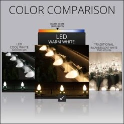 C7 Warm White Smooth OptiCore LED Christmas Light Bulbs LED Bulbs -Xmas Lights Store C7 LED OPTICORE WARM WHITE SMOOTH
