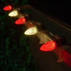 C7 Red / Warm White OptiCore Commercial LED 18 C7 Red / Warm White OptiCore Commercial LED -Xmas Lights Store C7 LED Red WW Faceted Green Wire 5459 OptiCore