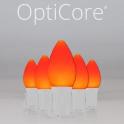 C7 Amber Smooth OptiCore Commercial LED Halloween String Lights