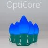 C7 Blue Smooth OptiCore Commercial LED Christmas String Lights -Xmas Lights Store C7 Smooth OptiCore LED Christmas Light Set Blue Green Wire Product
