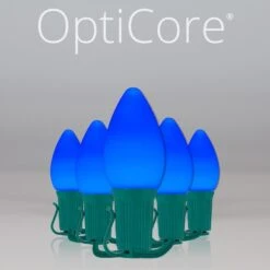 C7 Blue Smooth OptiCore Commercial LED Christmas String Lights