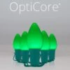 C7 Green Smooth OptiCore Commercial LED Christmas String Lights -Xmas Lights Store C7 Smooth OptiCore LED Christmas Light Set Green Green Wire Product