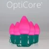 C7 Pink Smooth OptiCore Commercial LED Christmas String Lights 2 C7 Pink Smooth OptiCore Commercial LED Christmas String Lights -Xmas Lights Store C7 Smooth OptiCore LED Christmas Light Set Pink Green Wire Product