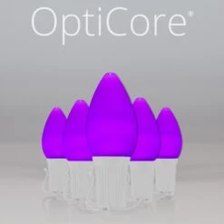 C7 Purple Smooth OptiCore Commercial LED Christmas String Lights