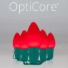 C7 Red Smooth OptiCore Commercial LED Christmas String Lights -Xmas Lights Store C7 Smooth OptiCore LED Christmas Light Set Red Green Wire Product