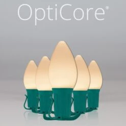 C7 Warm White Smooth OptiCore Commercial LED Christmas String Lights