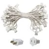 50' C7 Commercial Light Stringer, SPT1W White Wire, 12" Spacing -Xmas Lights Store C7 White Wire Light String 50 Foot 7777