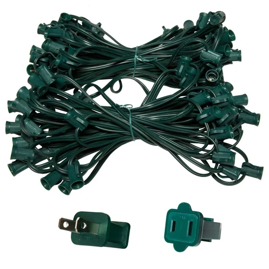 100' C7 Commercial Light Stringer, SPT1 Green Wire, 12" Spacing 3 100' C7 Commercial Light Stringer, SPT1 Green Wire, 12" Spacing