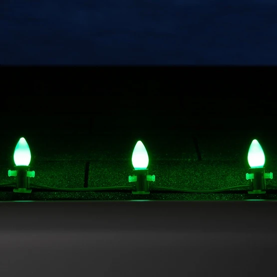 C7 Green Smooth OptiCore Commercial LED Christmas String Lights - Image 6