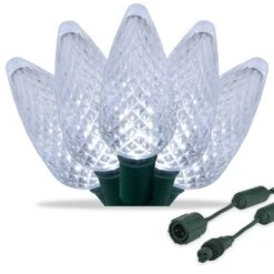 Commercial Cool White C9 LED Christmas Lights 25 Lights, 25 Feet