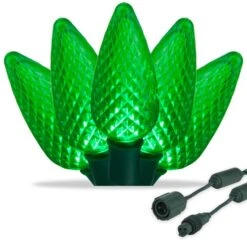 Commercial Green C9 LED Christmas Lights 25 Lights, 25 Feet